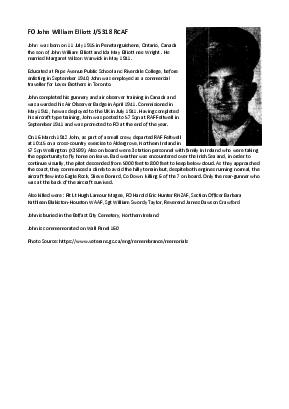 A preview of a PDF biography for Elliott, John William